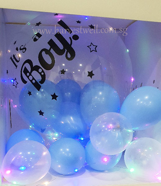 Customize Surprise Gift Box It's a Boy Bubble Balloon